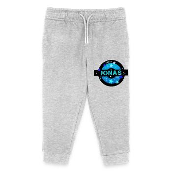 Jonas Geburtstag Jonas - Kinder Organic Jogginghose Mini Mover von Stanley/Stella - Grau meliert - Vorne
