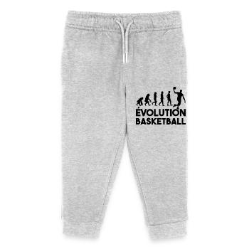 Basketball-Evolution - Kinder Organic Jogginghose Mini Mover von Stanley/Stella - Grau meliert - Vorne