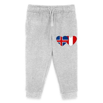 Island Peru Herz Flagge - Kinder Organic Jogginghose Mini Mover von Stanley/Stella - Grau meliert - Vorne