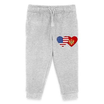 USA Montenegro Flagge - Kinder Organic Jogginghose Mini Mover von Stanley/Stella - Grau meliert - Vorne