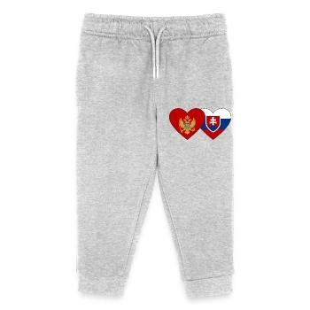Montenegro Slowakei Flagge - Kinder Organic Jogginghose Mini Mover von Stanley/Stella - Grau meliert - Vorne