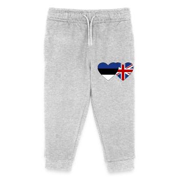 Estonie Angleterre Drapeau Coeur - Pantalon de jogging enfant bio Stanley/Stella - gris chiné - Devant