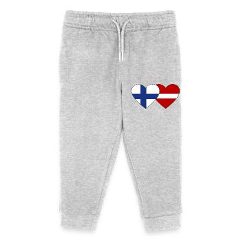 Finland Latvia Flag Heart - Kids Organic Sweatpants by Stanley/Stella - heather grey - Front