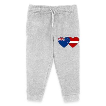 New Zealand Latvia flag - Kids Organic Sweatpants by Stanley/Stella - heather grey - Front