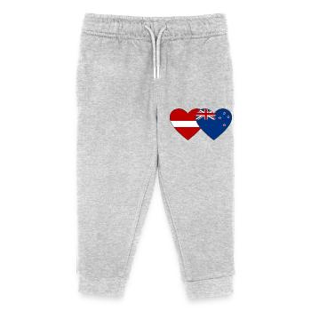 Latvia New Zealand flag - Kids Organic Sweatpants by Stanley/Stella - heather grey - Front