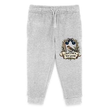 Ornithologue Ornithologie PhD en tapette à oiseaux - Pantalon de jogging enfant bio Stanley/Stella - gris chiné - Devant