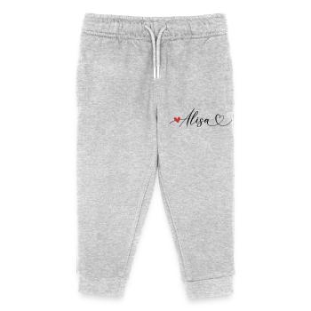 Alisa Name Vorname Kalligrafieherz - Kinder Organic Jogginghose Mini Mover von Stanley/Stella - Grau meliert - Vorne
