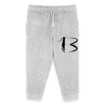 Numéro 13 pinceau design noir neuf - Pantalon de jogging enfant bio Stanley/Stella - gris chiné - Devant
