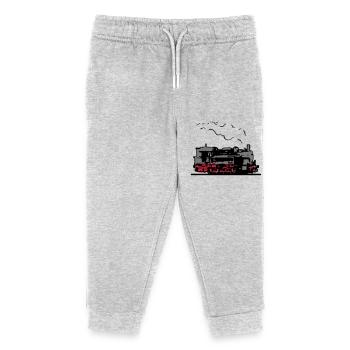 dampflok vieille romance locomotive - Pantalon de jogging enfant bio Stanley/Stella - gris chiné - Devant