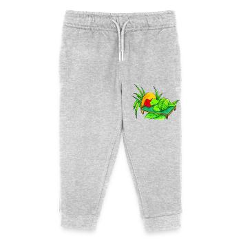 Worm sleeps From the children's book - Kids Organic Sweatpants by Stanley/Stella - heather grey - Front