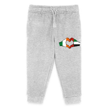 Ireland United Arab Emirates Heart - Kids Organic Sweatpants by Stanley/Stella - heather grey - Front