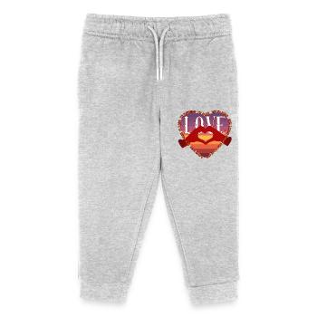 Celebrate love in style Happy Valentine's Day - Kids Organic Sweatpants by Stanley/Stella - heather grey - Front