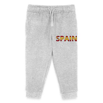Spain Flag - Kids Organic Sweatpants by Stanley/Stella - heather grey - Front