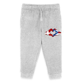 Dänemark Puerto Rico Hände Herzform used - Kinder Organic Jogginghose Mini Mover von Stanley/Stella - Grau meliert - Vorne