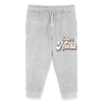 Future Novia Girlfriend Engagement Wedding Gift - Kids Organic Sweatpants by Stanley/Stella - heather grey - Front