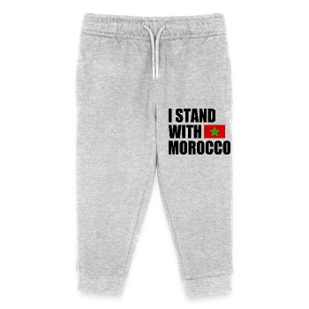 I stand with morocco - Pantalon de jogging enfant bio Stanley/Stella - gris chiné - Devant