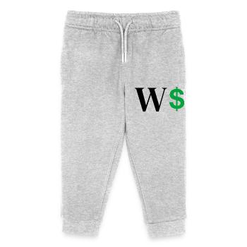 Letter w dollar - Kids Organic Sweatpants by Stanley/Stella - heather grey - Front