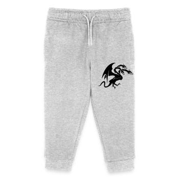 dragon 3 head - Kinder Organic Jogginghose Mini Mover von Stanley/Stella - Grau meliert - Vorne