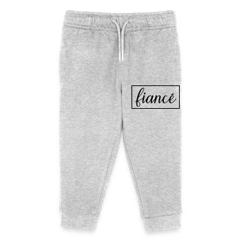 Fiancé Matching Engagement Gift Groom's Wedding - Kids Organic Sweatpants by Stanley/Stella - heather grey - Front