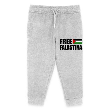 Free palestine free falastina - Kinder Organic Jogginghose Mini Mover von Stanley/Stella - Grau meliert - Vorne
