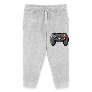 Fun controller for gamers - Kids Organic Sweatpants by Stanley/Stella - heather grey - Front