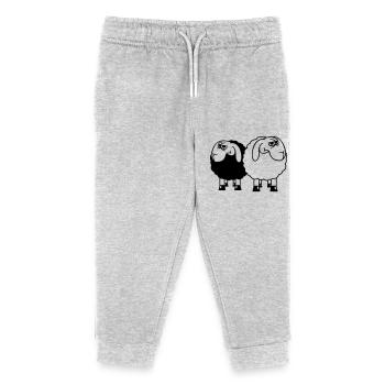 2 Sheep Look Skeptical Offended Friends Team - Kids Organic Sweatpants by Stanley/Stella - heather grey - Front