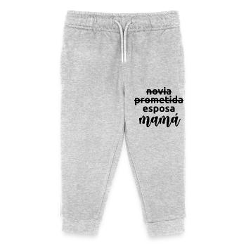 Esposa Mama Married Women Funny Pregnancy Gift - Kids Organic Sweatpants by Stanley/Stella - heather grey - Front