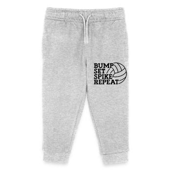 Bump, set, spike, repeat - volleyball design - Kinder Organic Jogginghose Mini Mover von Stanley/Stella - Grau meliert - Vorne