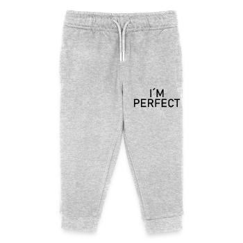 I am perfect - Kids Organic Sweatpants by Stanley/Stella - heather grey - Front