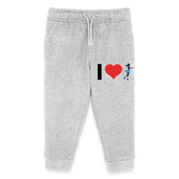 I love Skating - Figure Skationg Design - Kids Organic Sweatpants by Stanley/Stella - heather grey - Front