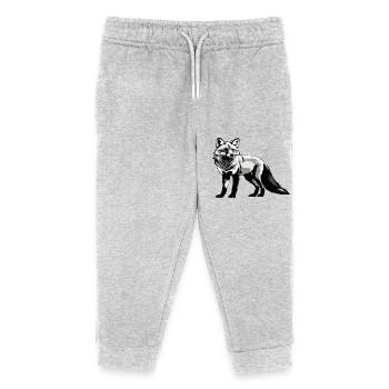 Fox - Cute Animal Design - Kids Organic Sweatpants by Stanley/Stella - heather grey - Front
