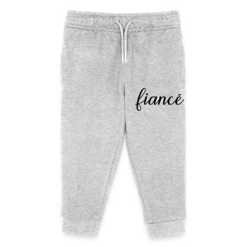 Fiancé Matching Engagement Gift Groom's Wedding - Kids Organic Sweatpants by Stanley/Stella - heather grey - Front