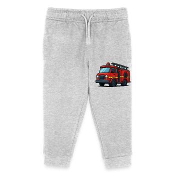 voiture de pompiers - Pantalon de jogging enfant bio Stanley/Stella - gris chiné - Devant