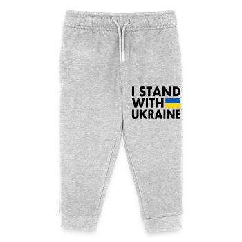 I stand with ukraine - Kinder Organic Jogginghose Mini Mover von Stanley/Stella - Grau meliert - Vorne