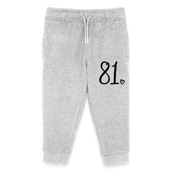 Süße Nummer 81, 81 Jahre alt, 81. Geburtstag Geschenk - Kinder Organic Jogginghose Mini Mover von Stanley/Stella - Grau meliert - Vorne