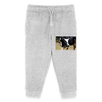 Kuh Poster - Kinder Organic Jogginghose Mini Mover von Stanley/Stella - Grau meliert - Vorne