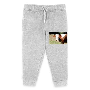 Kuh Poster - Kinder Organic Jogginghose Mini Mover von Stanley/Stella - Grau meliert - Vorne