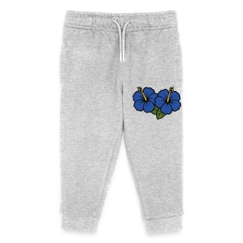 Hibiscus Flowers 2 - Kids Organic Sweatpants by Stanley/Stella - heather grey - Front