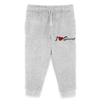 Ich Liebe Sommer - Kinder Organic Jogginghose Mini Mover von Stanley/Stella - Grau meliert - Vorne
