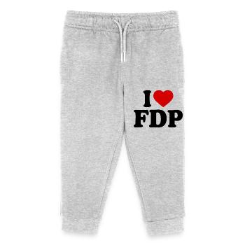 I love FDP - Kids Organic Sweatpants by Stanley/Stella - heather grey - Front