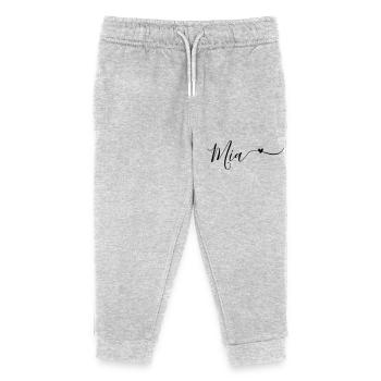 Mia Nom Prénom Décoratif - Pantalon de jogging enfant bio Stanley/Stella - gris chiné - Devant