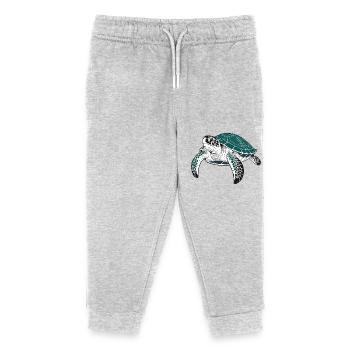Schildkröte - Kinder Organic Jogginghose Mini Mover von Stanley/Stella - Grau meliert - Vorne