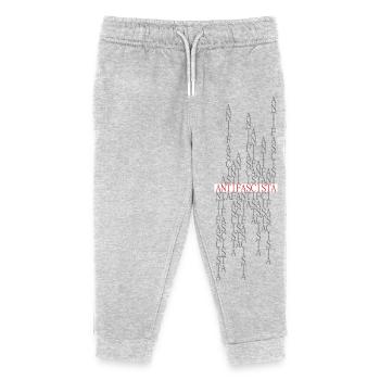 Antifascista Typo Collage rouge/gris - Pantalon de jogging enfant bio Stanley/Stella - gris chiné - Devant