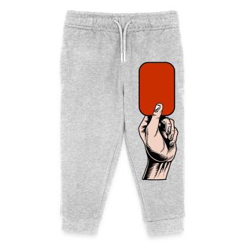 Rote Karte in Hand Illustration Fußball Fussball - Kinder Organic Jogginghose Mini Mover von Stanley/Stella - Grau meliert - Vorne