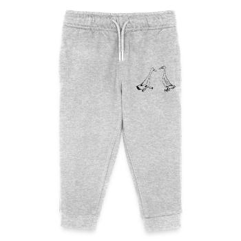 Witzige Laufenten - Kinder Organic Jogginghose Mini Mover von Stanley/Stella - Grau meliert - Vorne