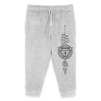Totem secret – Géométrie mystique - Pantalon de jogging enfant bio Stanley/Stella - gris chiné - Devant