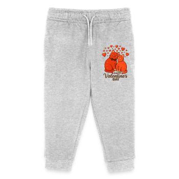 Verliebte Katzen – Valentinstag Illustration - Kids Organic Sweatpants by Stanley/Stella - heather grey - Front