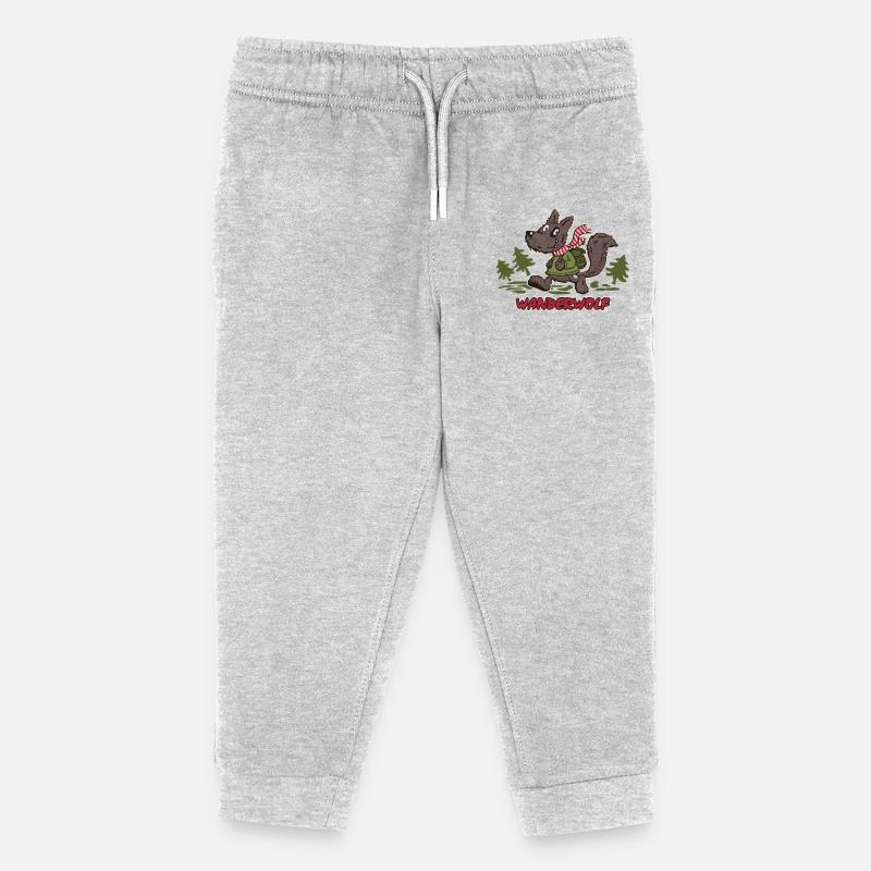 Wanderwolf - Kinder Organic Jogginghose Mini Mover von Stanley/Stella - Grau meliert