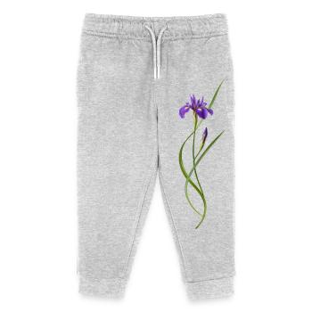 Iris in Japanese Zen style - Kids Organic Sweatpants by Stanley/Stella - heather grey - Front
