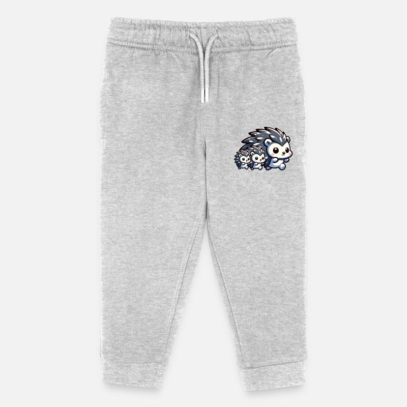 Mignon hérisson famille - Pantalon de jogging enfant bio Stanley/Stella - gris chiné